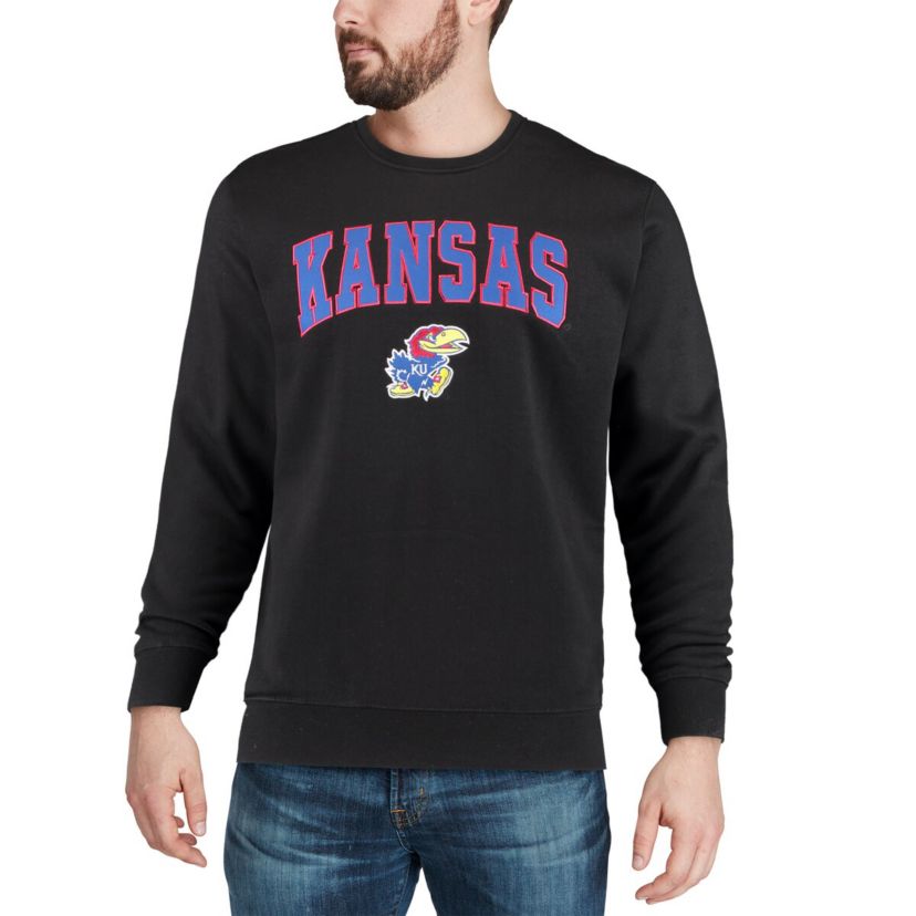 NCAA Kansas Jayhawks Arch & Logo Crew Neck Sweatshirt