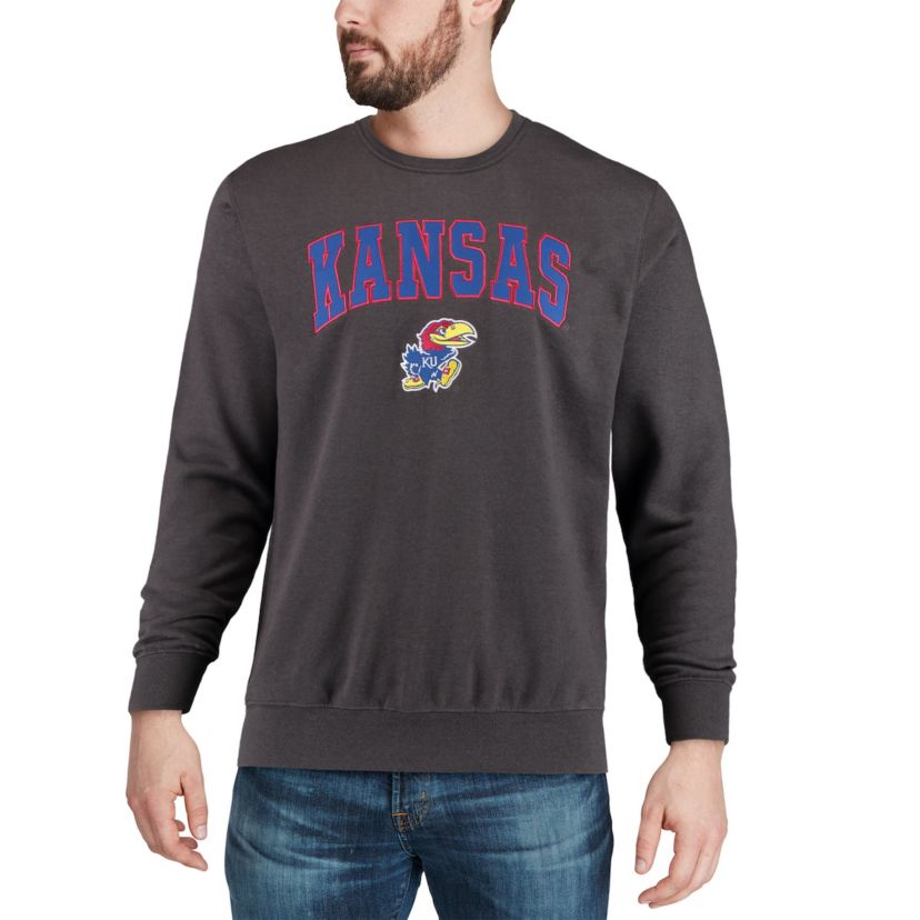 NCAA Kansas Jayhawks Arch & Logo Crew Neck Sweatshirt
