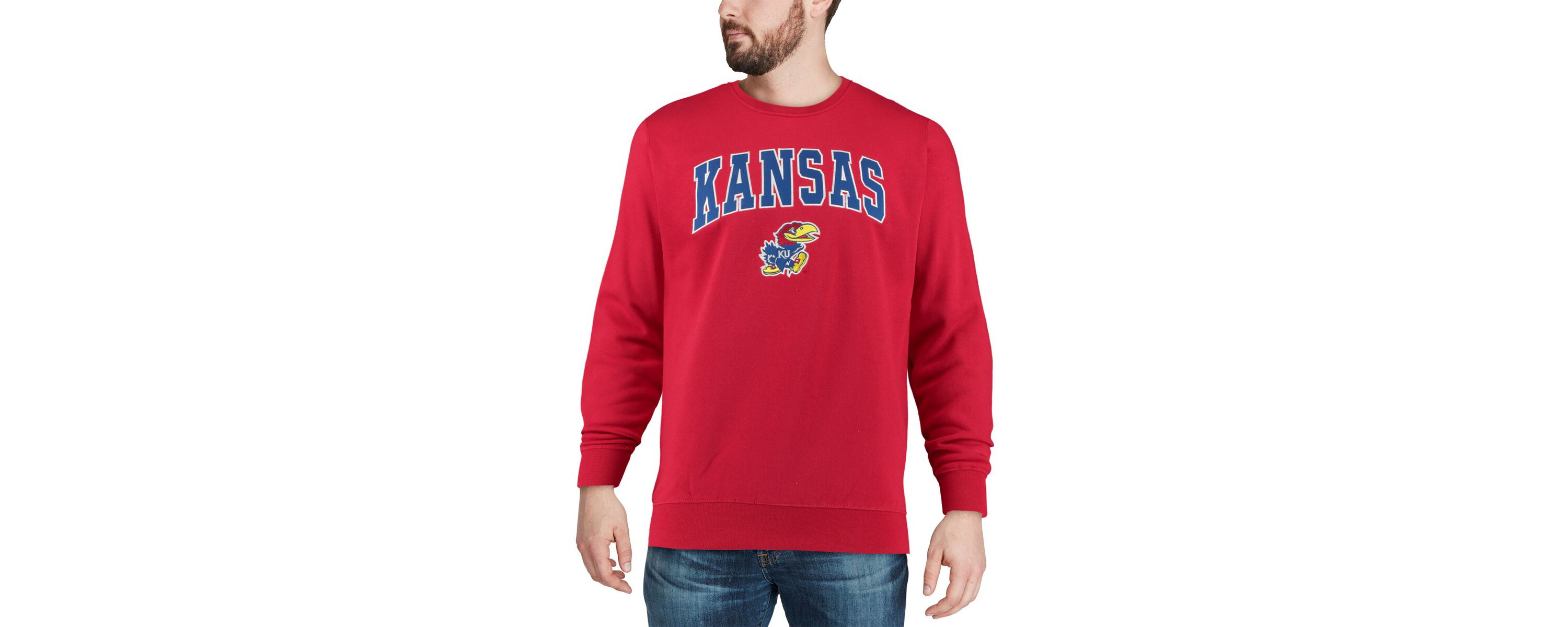 NCAA Kansas Jayhawks Arch & Logo Crew Neck Sweatshirt