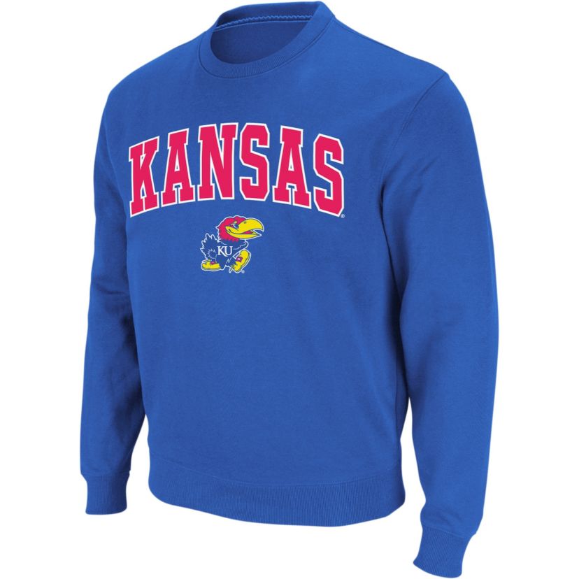 NCAA Kansas Jayhawks Arch & Logo Crew Neck Sweatshirt