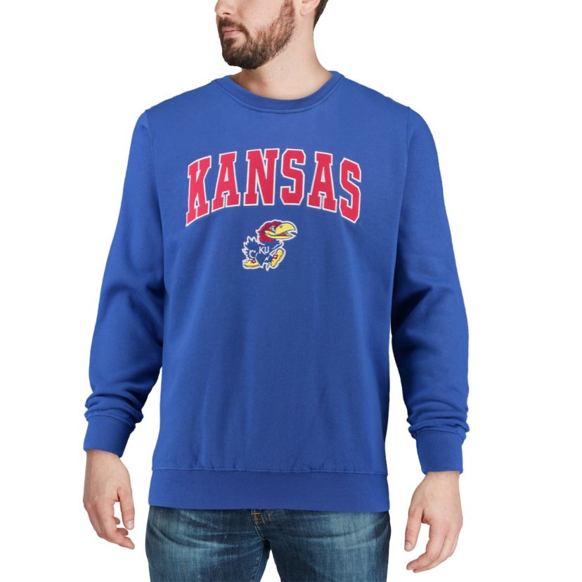 NCAA Kansas Jayhawks Arch & Logo Crew Neck Sweatshirt