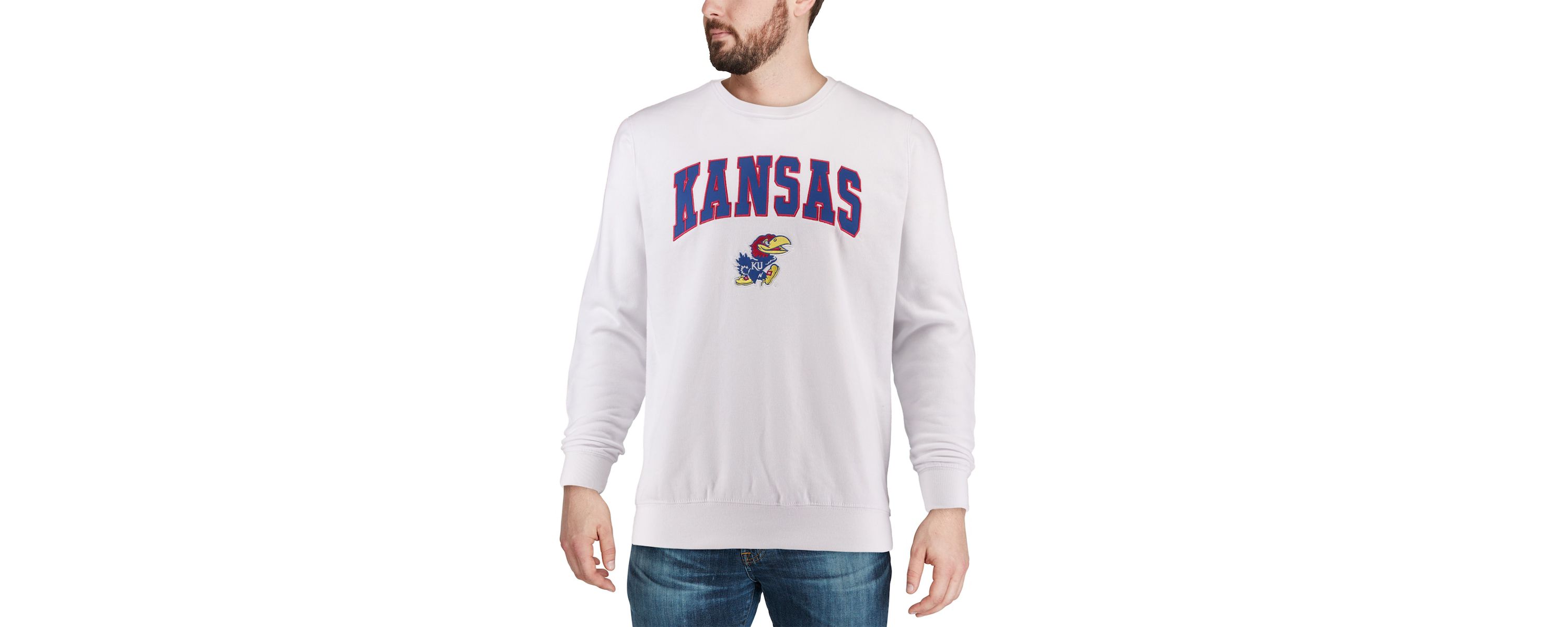 NCAA Kansas Jayhawks Arch & Logo Crew Neck Sweatshirt