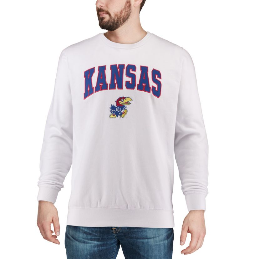 NCAA Kansas Jayhawks Arch & Logo Crew Neck Sweatshirt