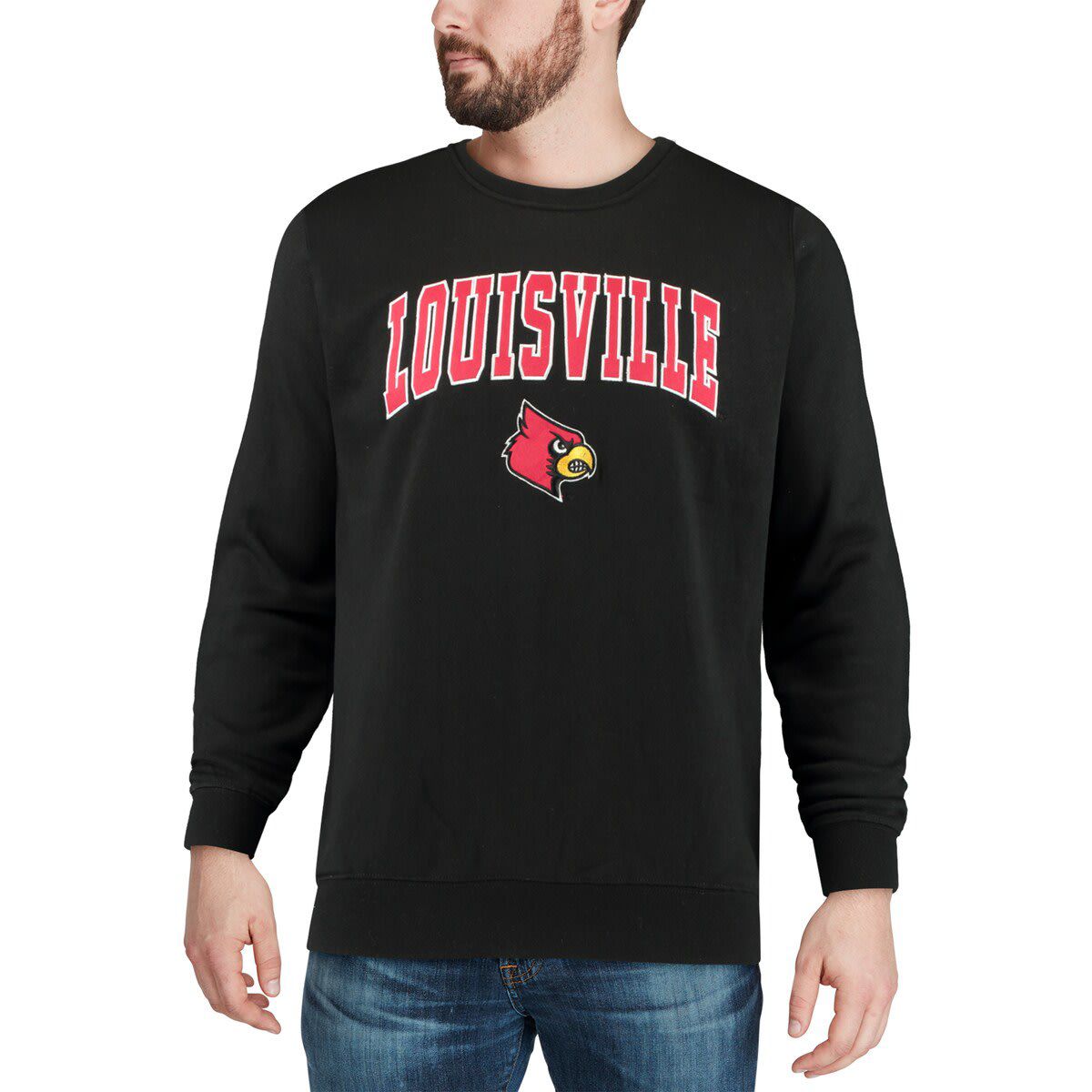 NCAA Louisville Cardinals Arch & Logo Crew Neck Sweatshirt