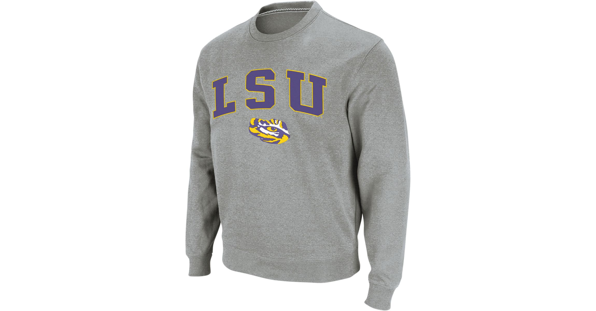 NCAA LSU Tigers Arch & Logo Crew Neck Sweatshirt