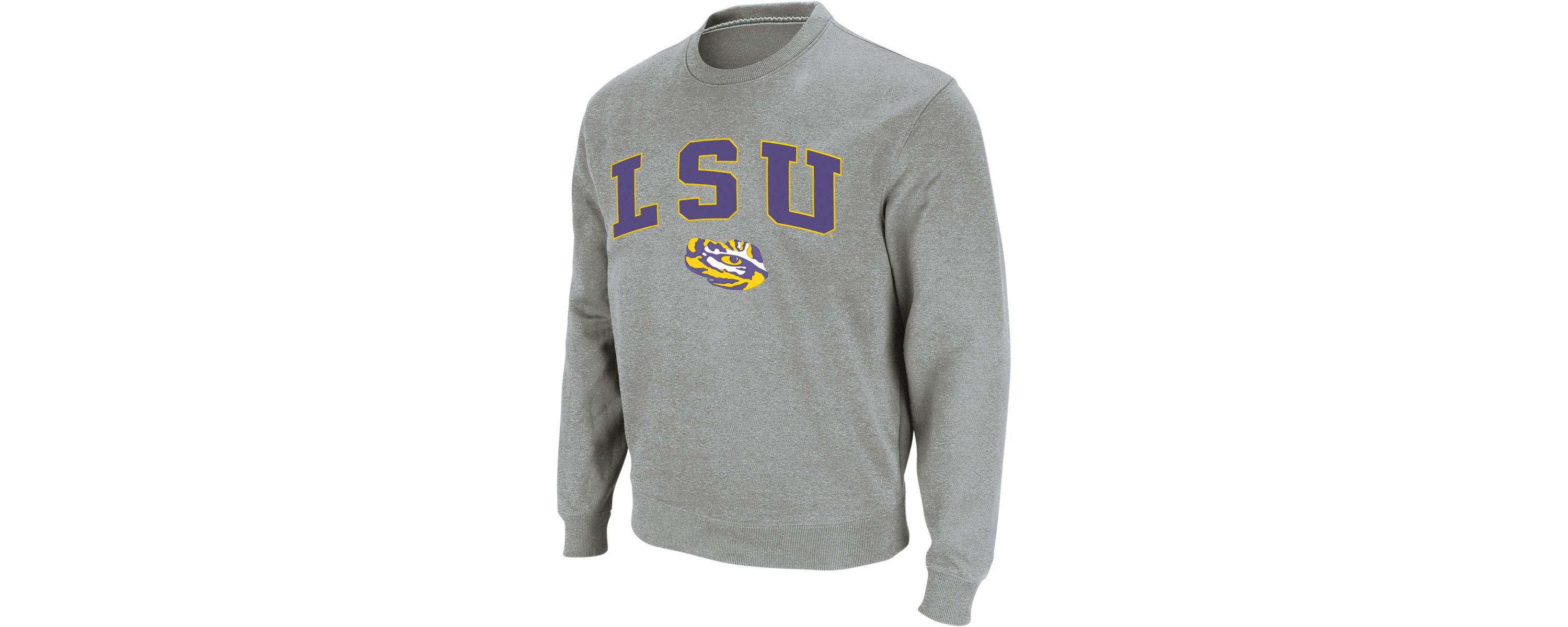 NCAA LSU Tigers Arch & Logo Crew Neck Sweatshirt