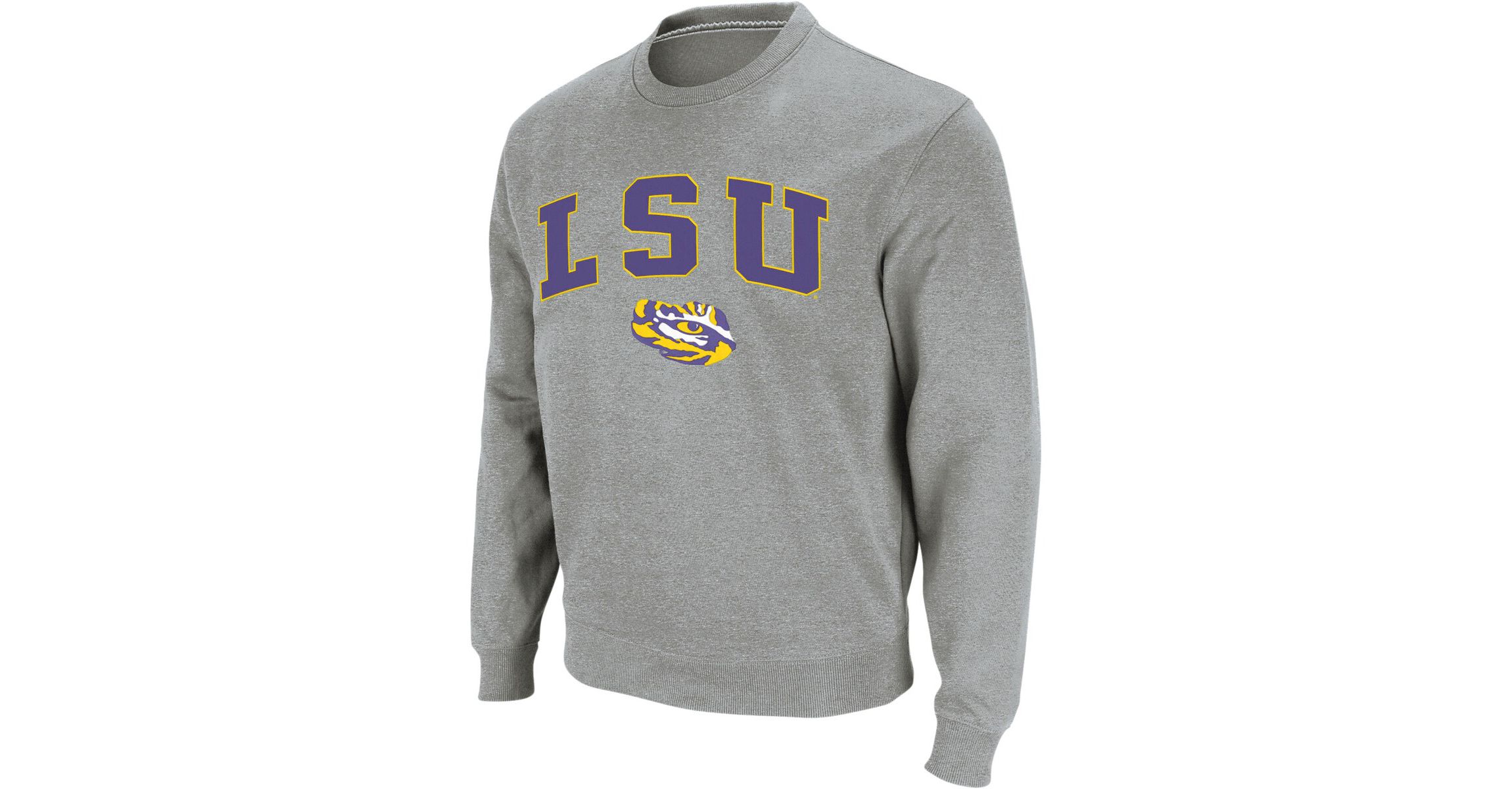 NCAA LSU Tigers Arch & Logo Crew Neck Sweatshirt