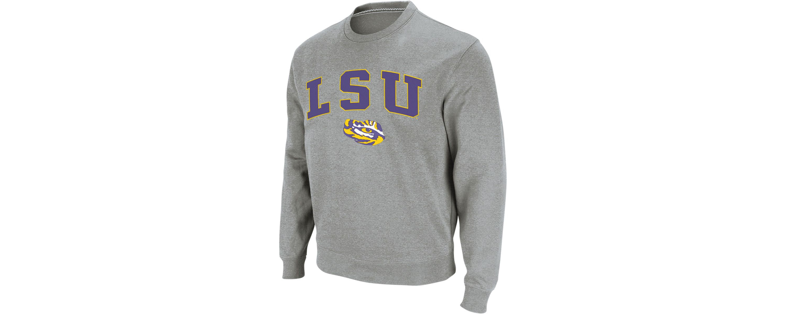NCAA LSU Tigers Arch & Logo Crew Neck Sweatshirt