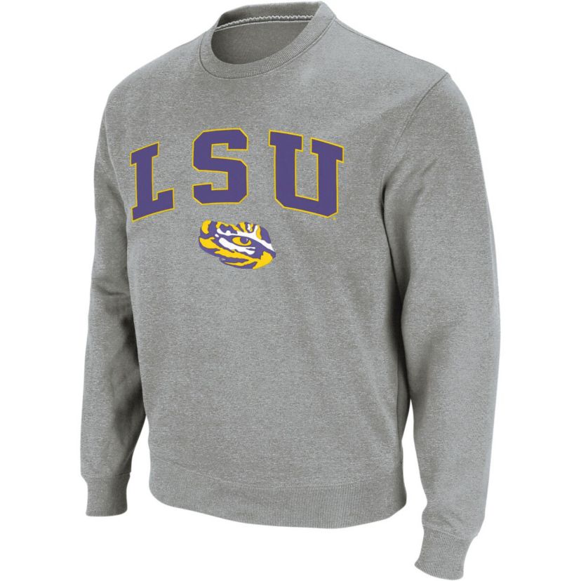 NCAA LSU Tigers Arch & Logo Crew Neck Sweatshirt