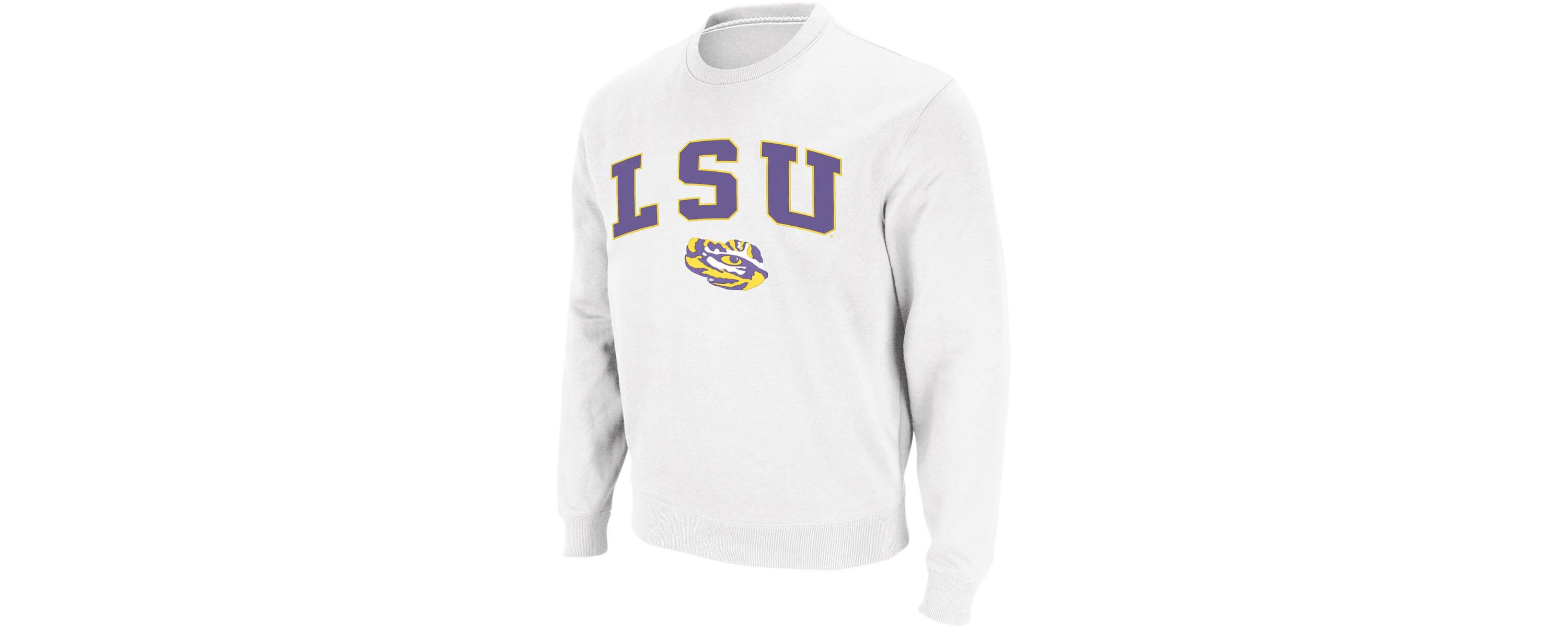 NCAA LSU Tigers Arch & Logo Crew Neck Sweatshirt