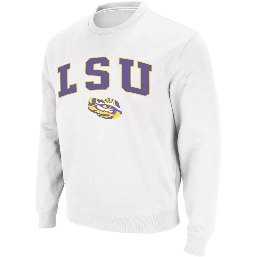 NCAA LSU Tigers Arch & Logo Crew Neck Sweatshirt