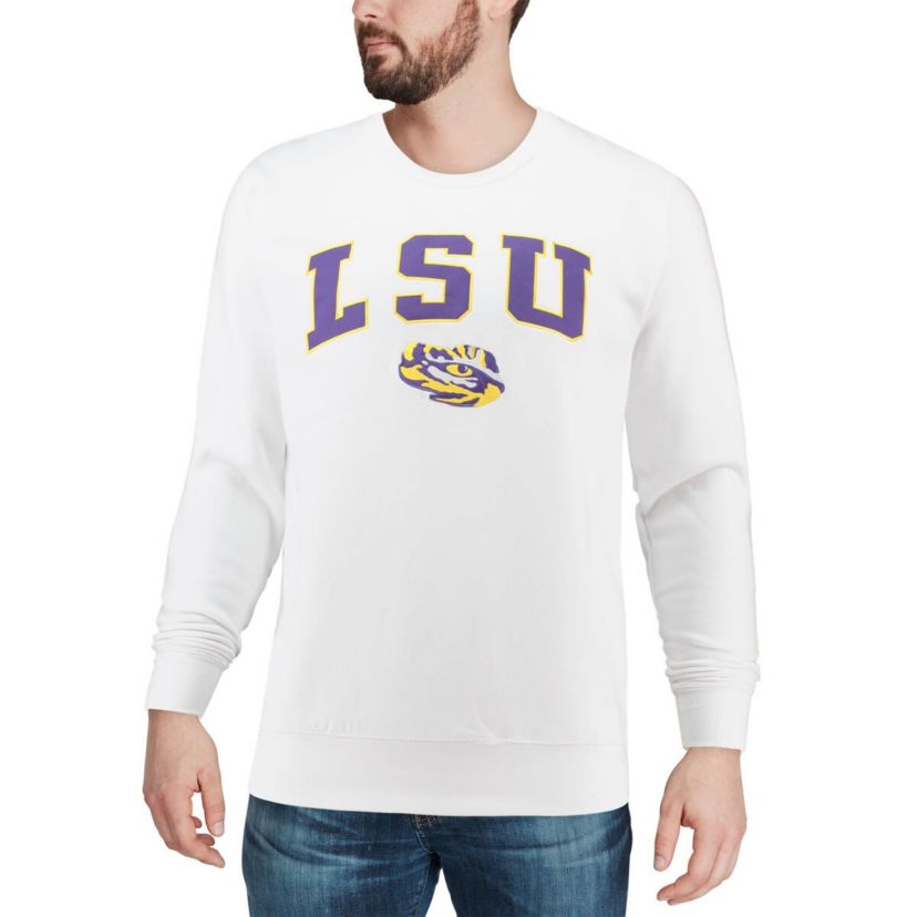 NCAA LSU Tigers Arch & Logo Crew Neck Sweatshirt