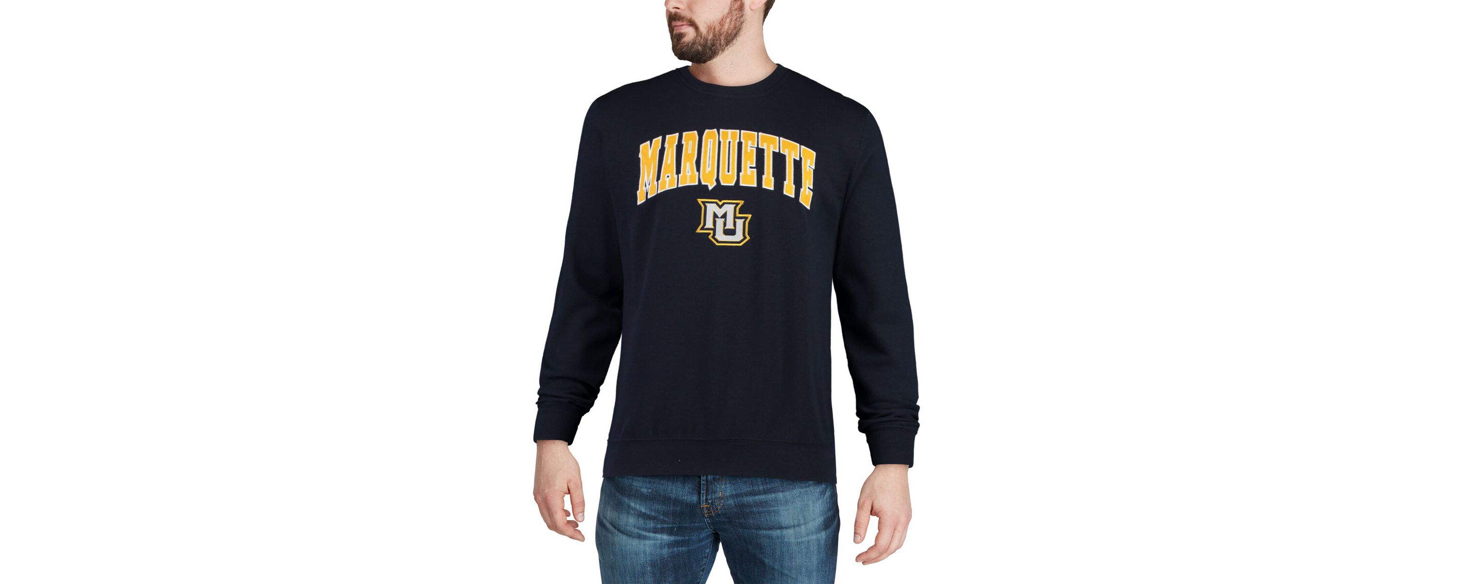 NCAA Marquette Golden Eagles Arch & Logo Crew Neck Sweatshirt