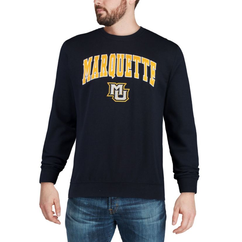NCAA Marquette Golden Eagles Arch & Logo Crew Neck Sweatshirt