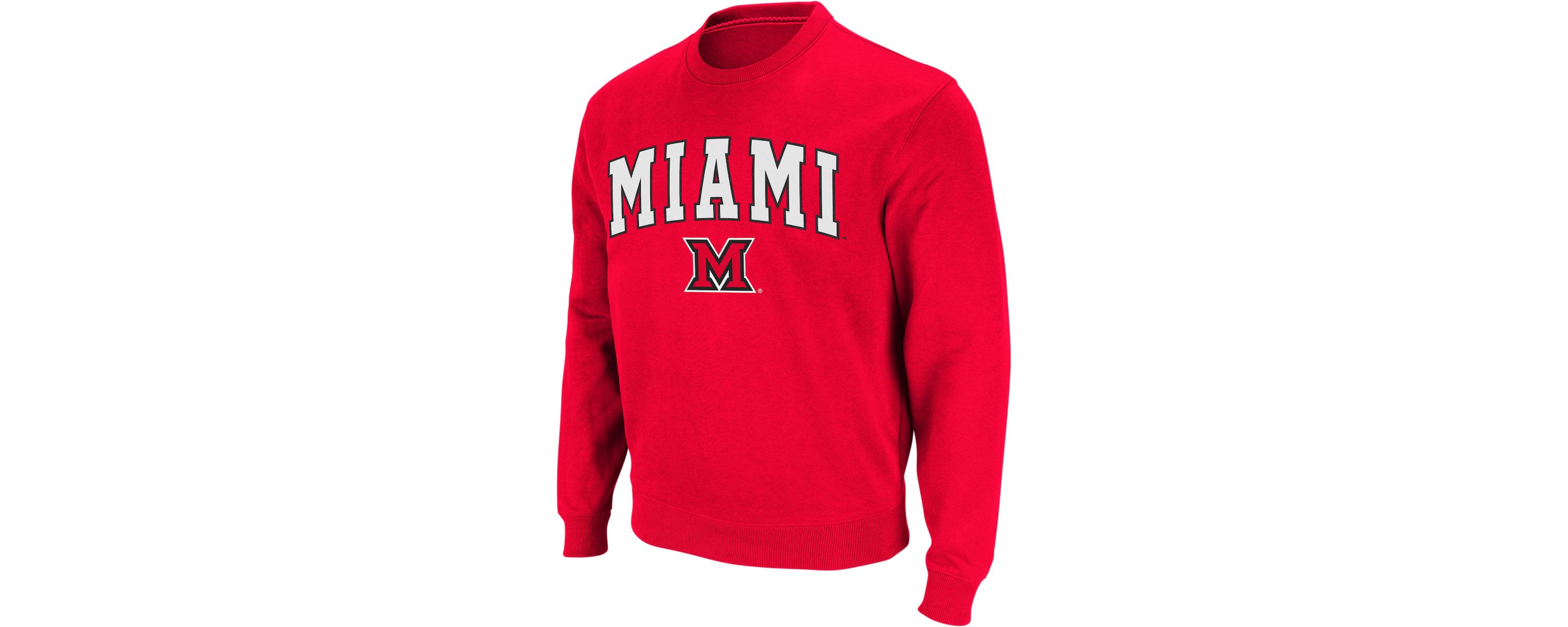 Miami (OH) RedHawks NCAA Miami University RedHawks Arch & Logo Crew Neck Sweatshirt