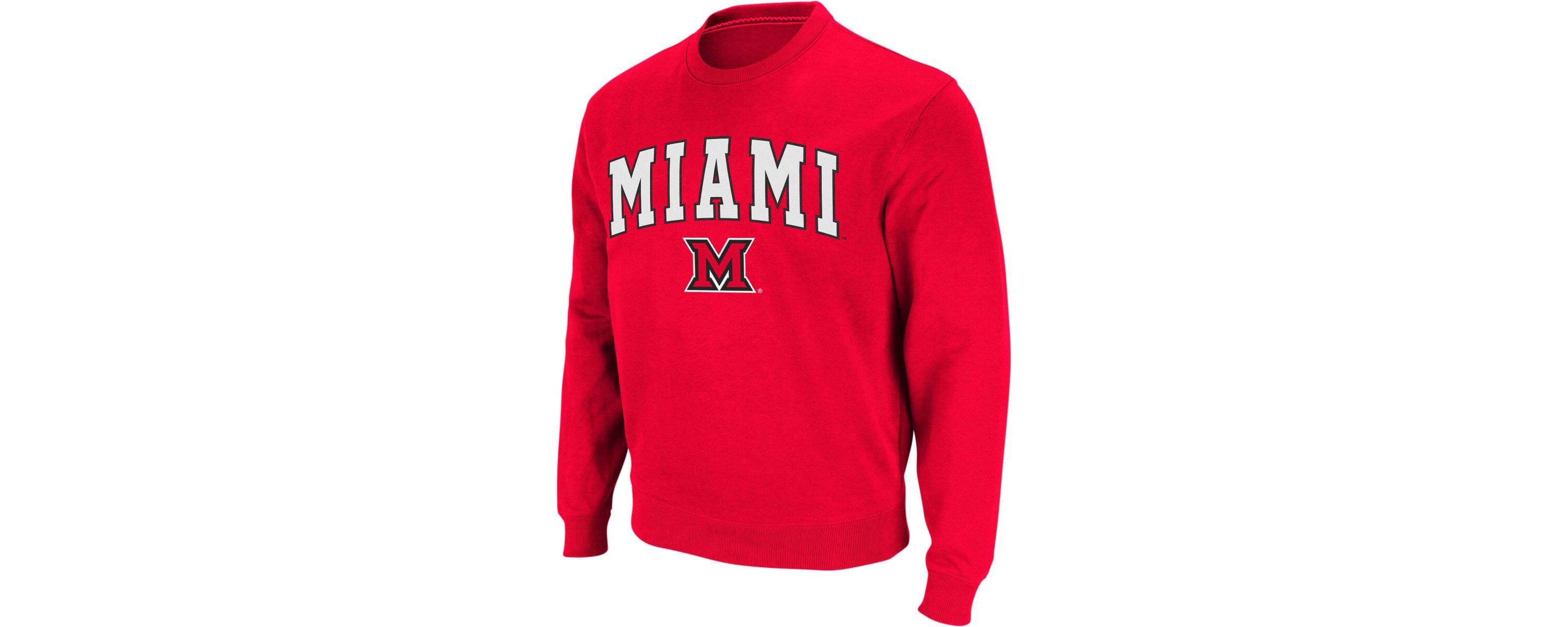 Miami (OH) RedHawks NCAA Miami University RedHawks Arch & Logo Crew Neck Sweatshirt
