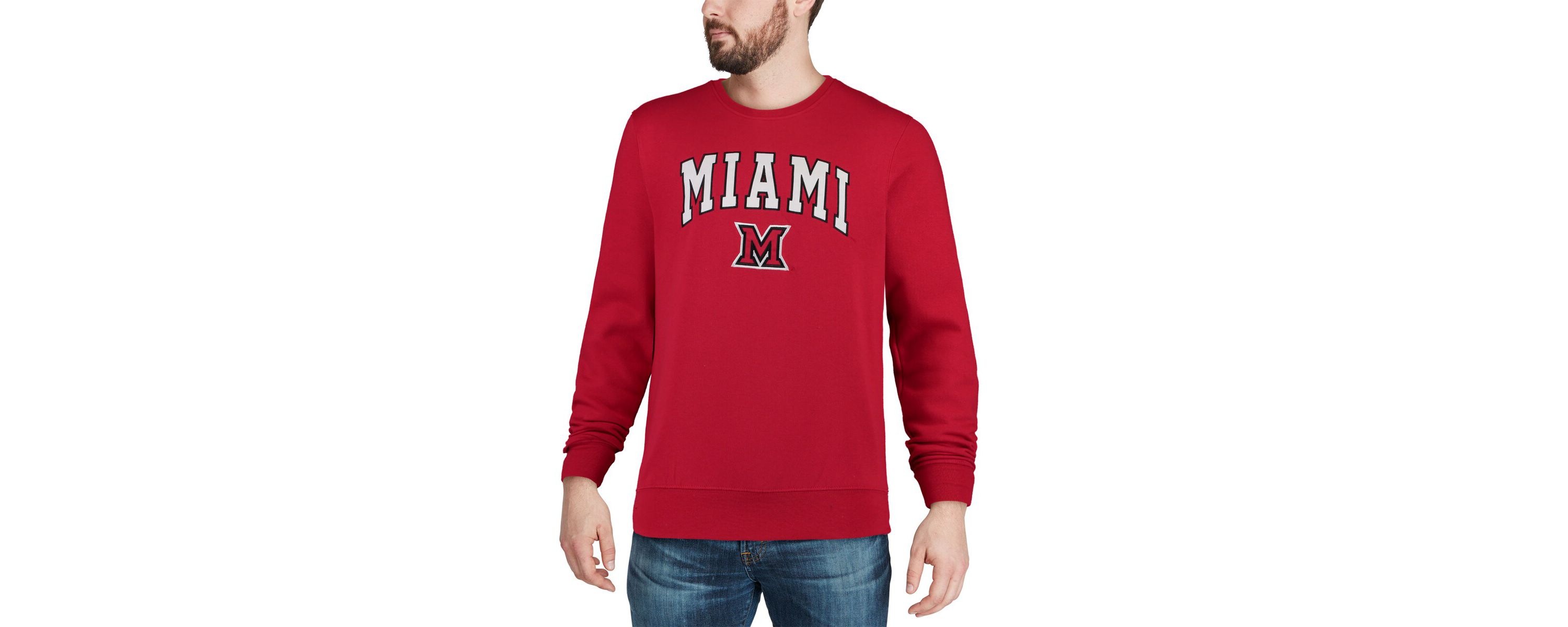 Miami (OH) RedHawks NCAA Miami University RedHawks Arch & Logo Crew Neck Sweatshirt