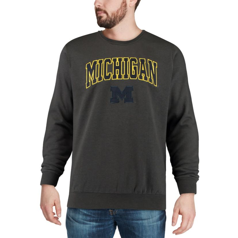 NCAA Michigan Wolverines Arch & Logo Crew Neck Sweatshirt