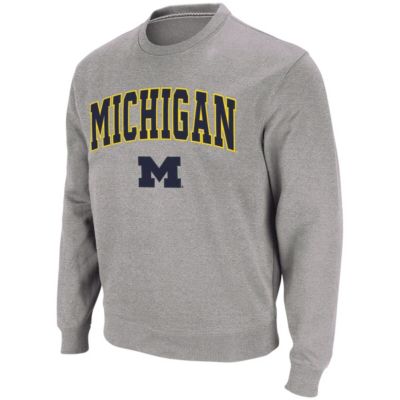 Colosseum Men's NCAA Michigan Wolverines Arch & Logo Crew Neck Sweatshirt