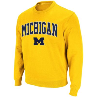 Colosseum Men's NCAA Michigan Wolverines Arch & Logo Crew Neck Sweatshirt