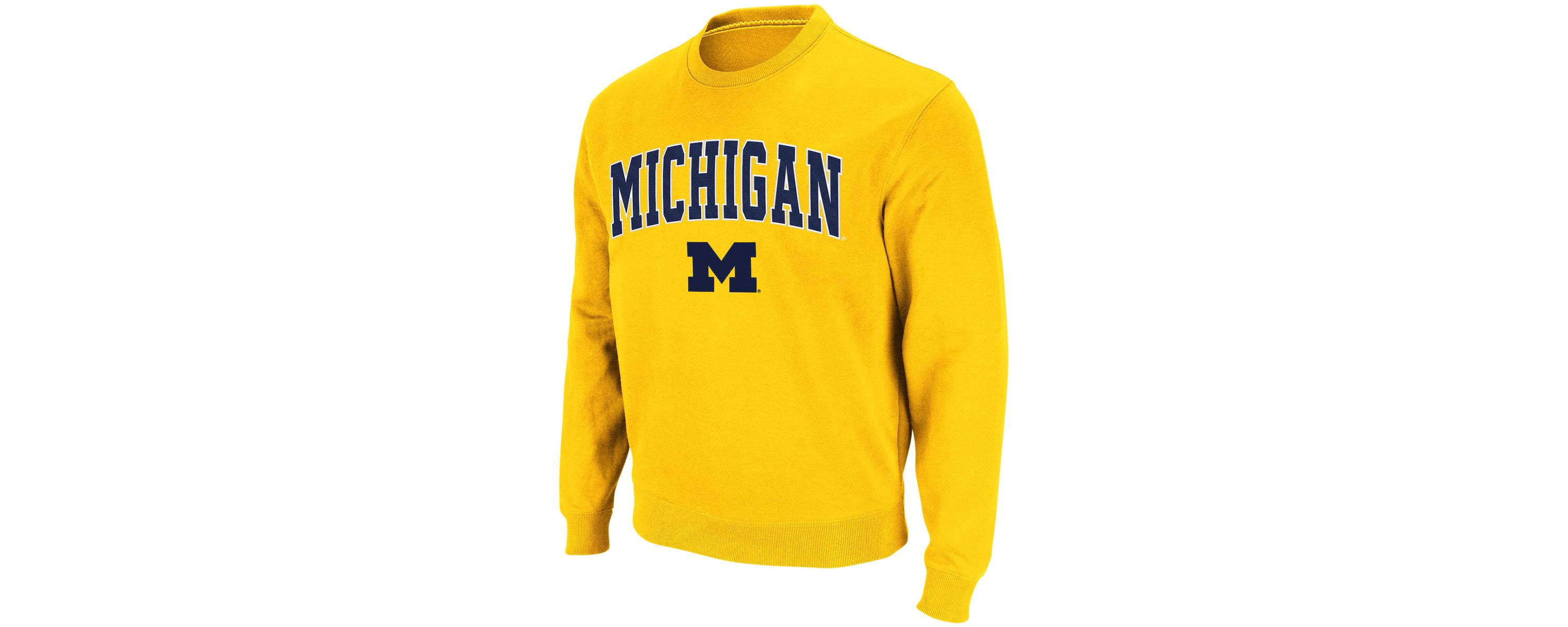 NCAA Michigan Wolverines Arch & Logo Crew Neck Sweatshirt