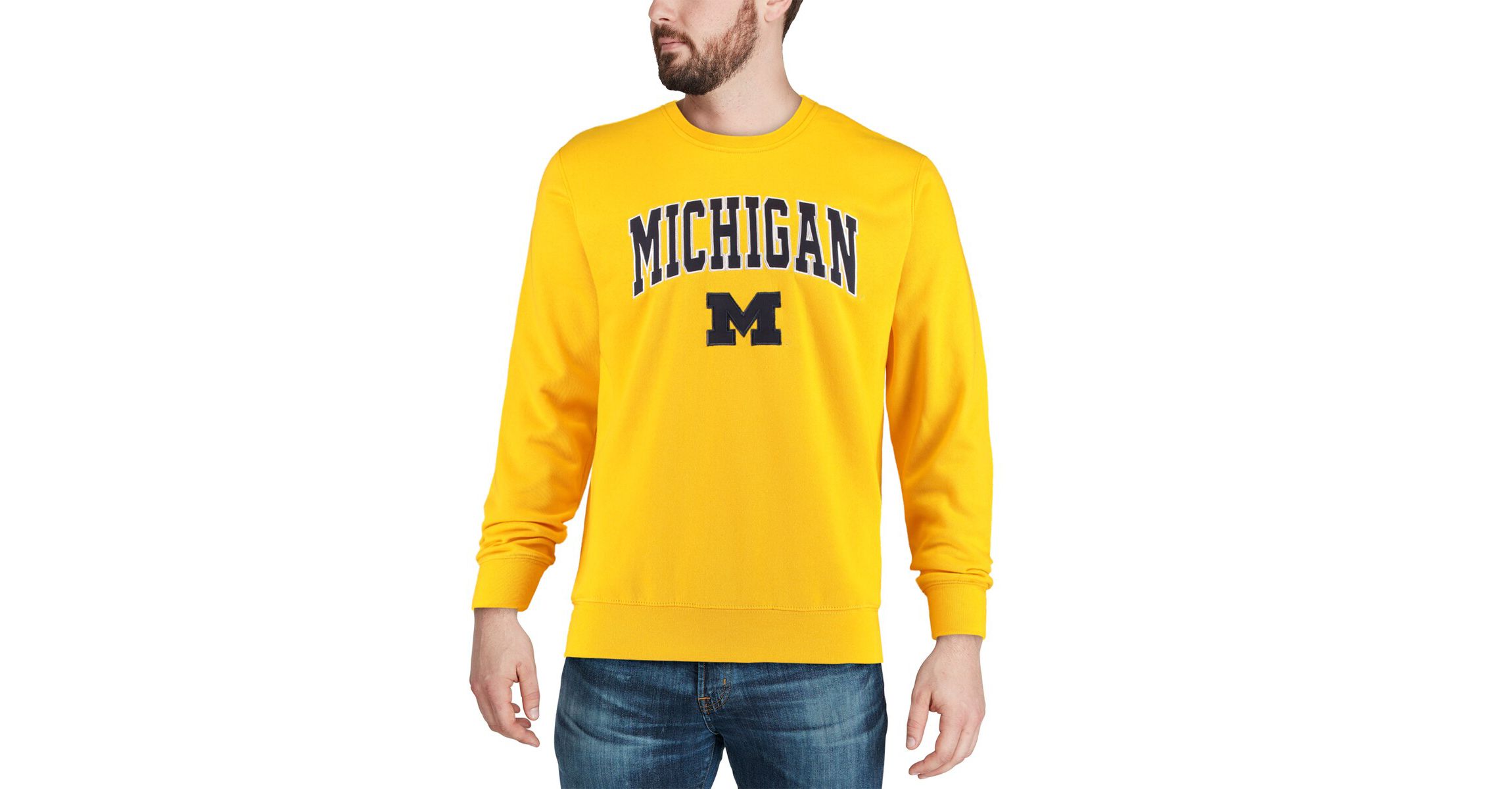 NCAA Michigan Wolverines Arch & Logo Crew Neck Sweatshirt