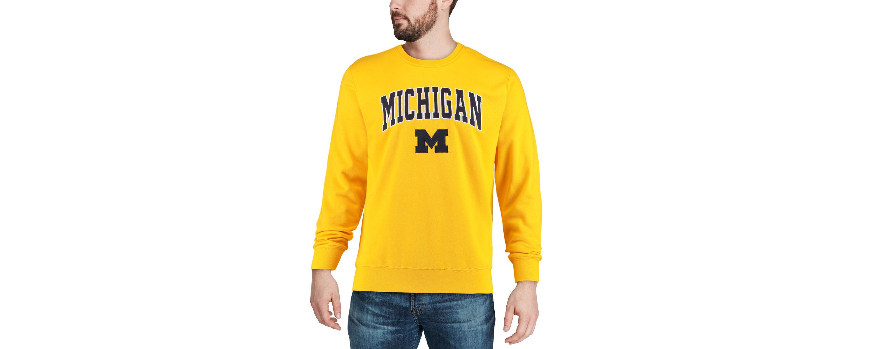NCAA Michigan Wolverines Arch & Logo Crew Neck Sweatshirt