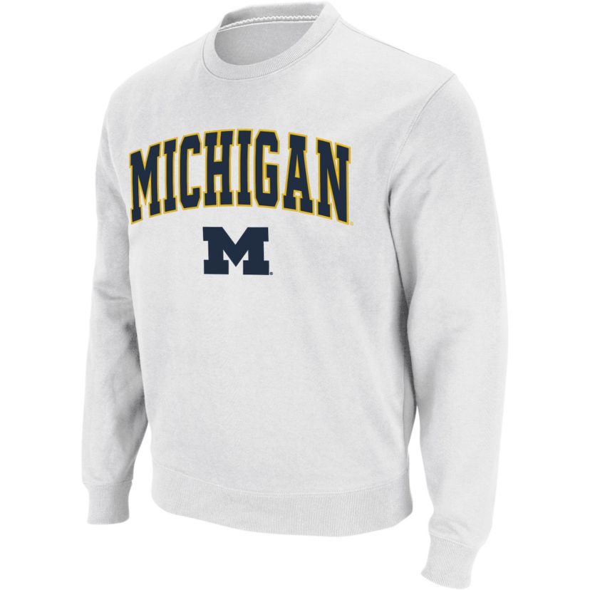 NCAA Michigan Wolverines Arch & Logo Crew Neck Sweatshirt