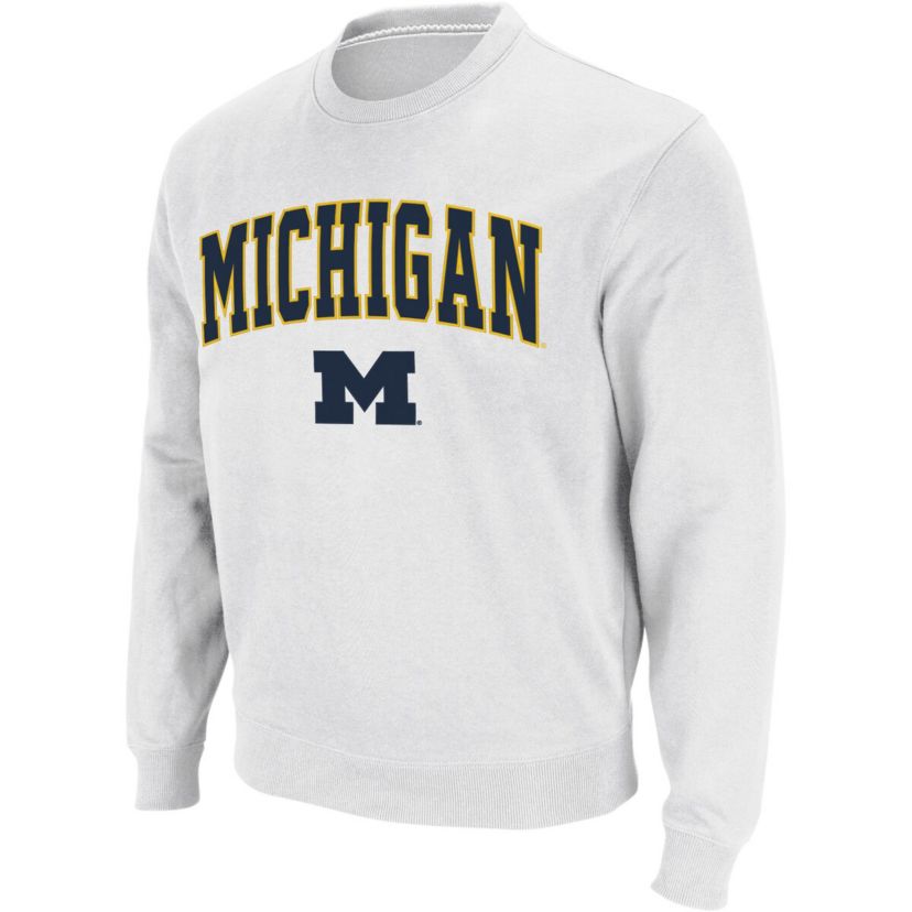 NCAA Michigan Wolverines Arch & Logo Crew Neck Sweatshirt