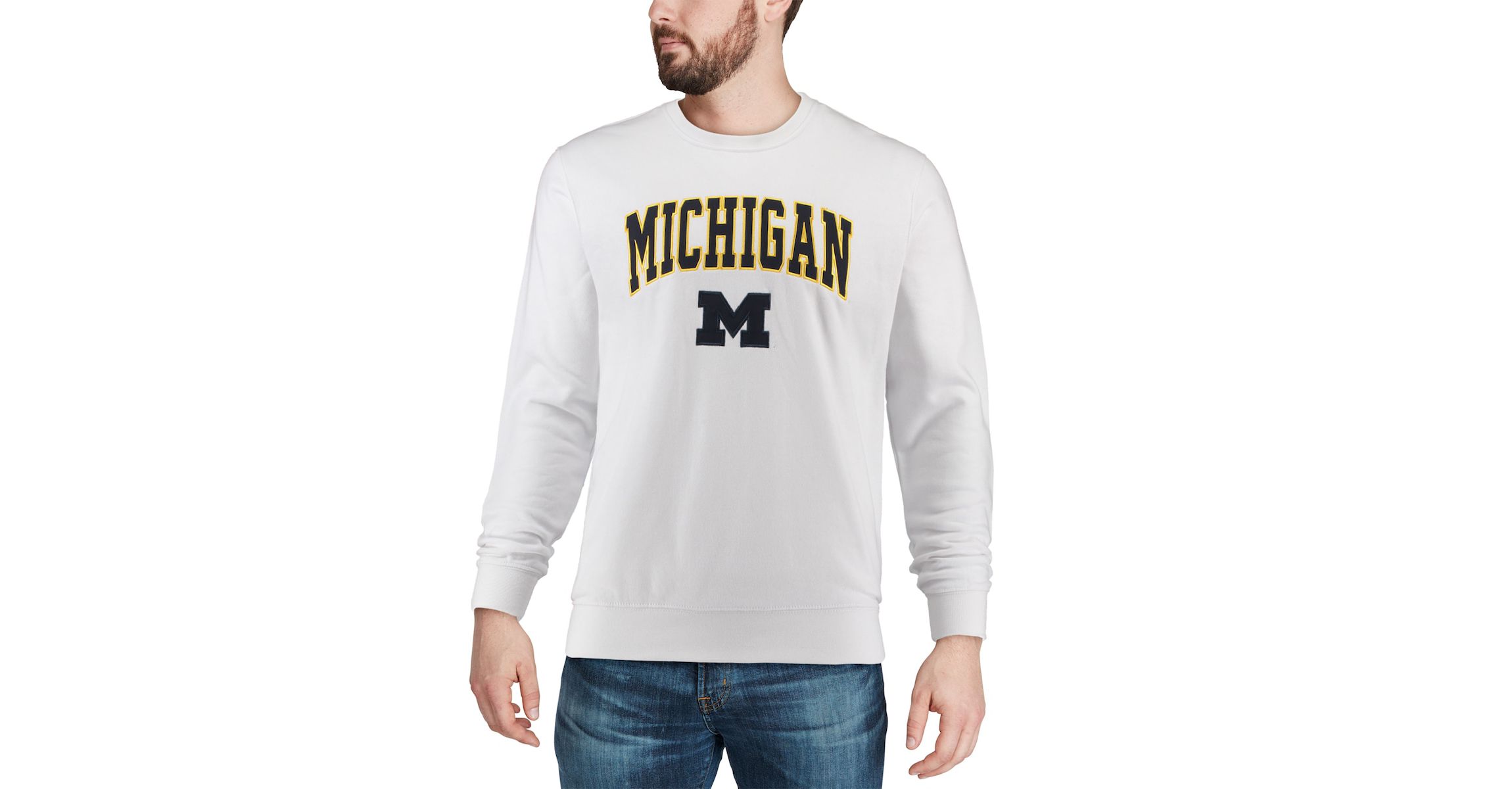 NCAA Michigan Wolverines Arch & Logo Crew Neck Sweatshirt