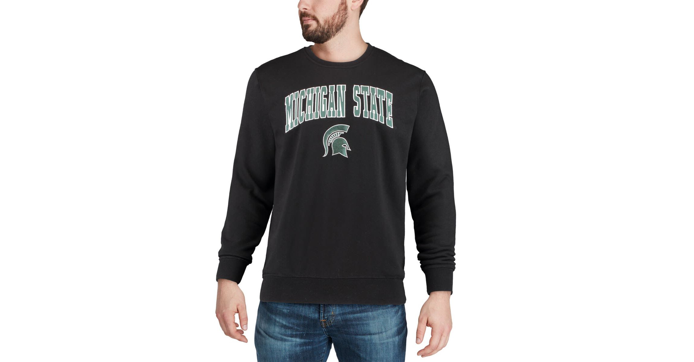 NCAA Michigan State Spartans Arch & Logo Crew Neck Sweatshirt