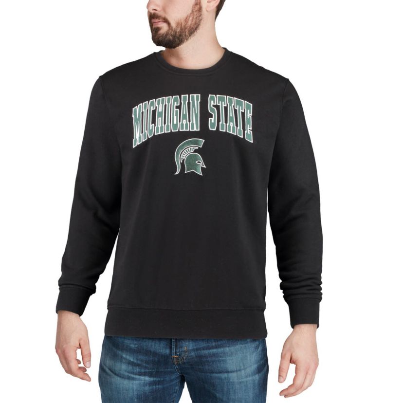 NCAA Michigan State Spartans Arch & Logo Crew Neck Sweatshirt