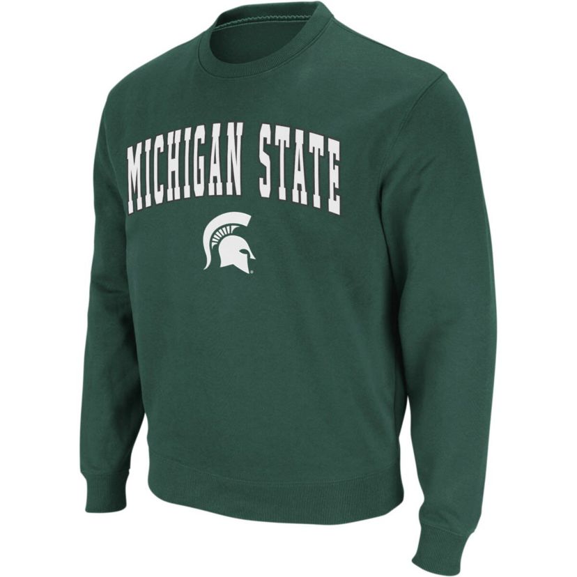 NCAA Michigan State Spartans Arch & Logo Crew Neck Sweatshirt