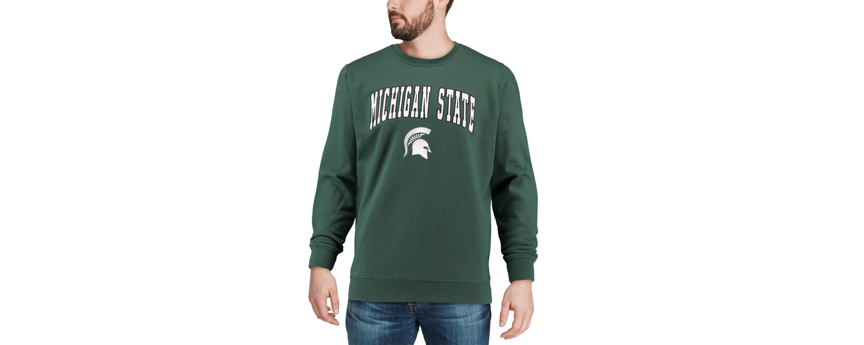 NCAA Michigan State Spartans Arch & Logo Crew Neck Sweatshirt