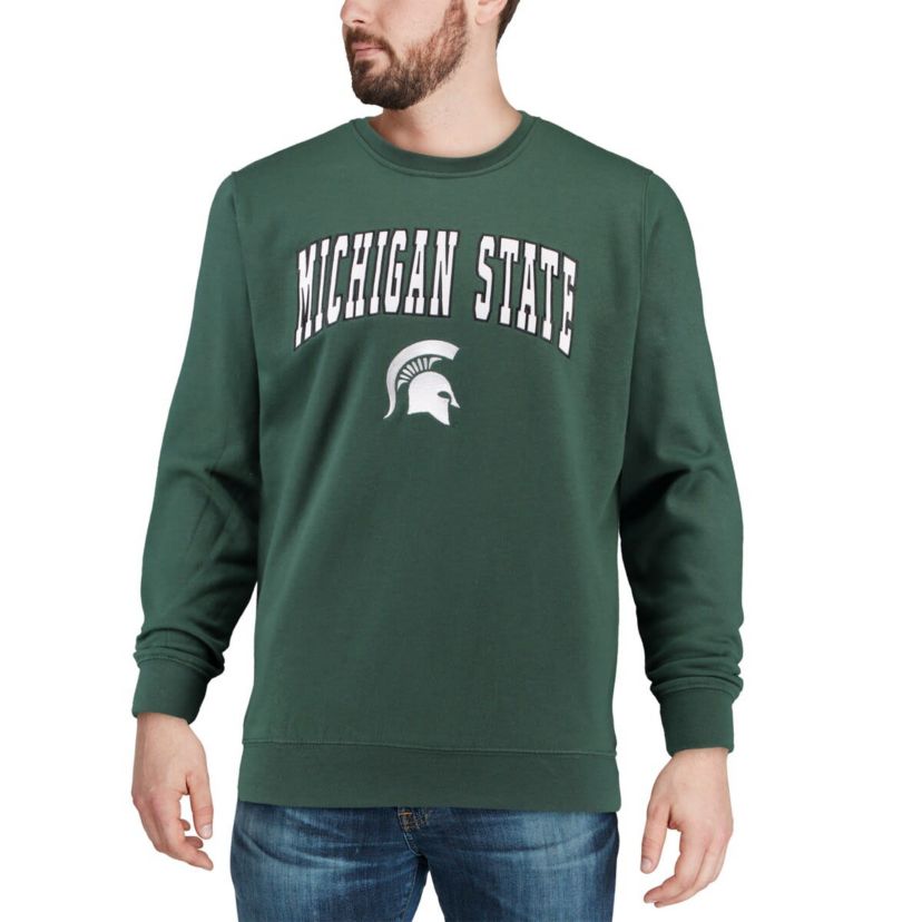 NCAA Michigan State Spartans Arch & Logo Crew Neck Sweatshirt