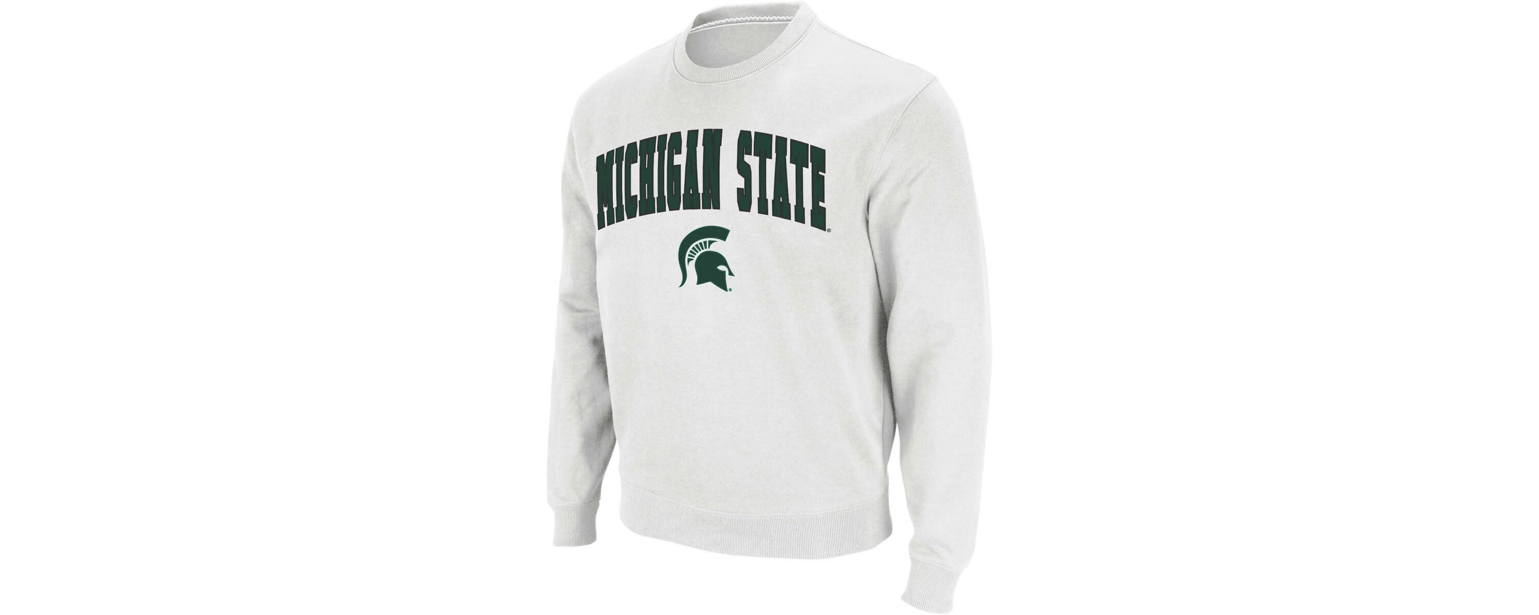 NCAA Michigan State Spartans Arch & Logo Crew Neck Sweatshirt