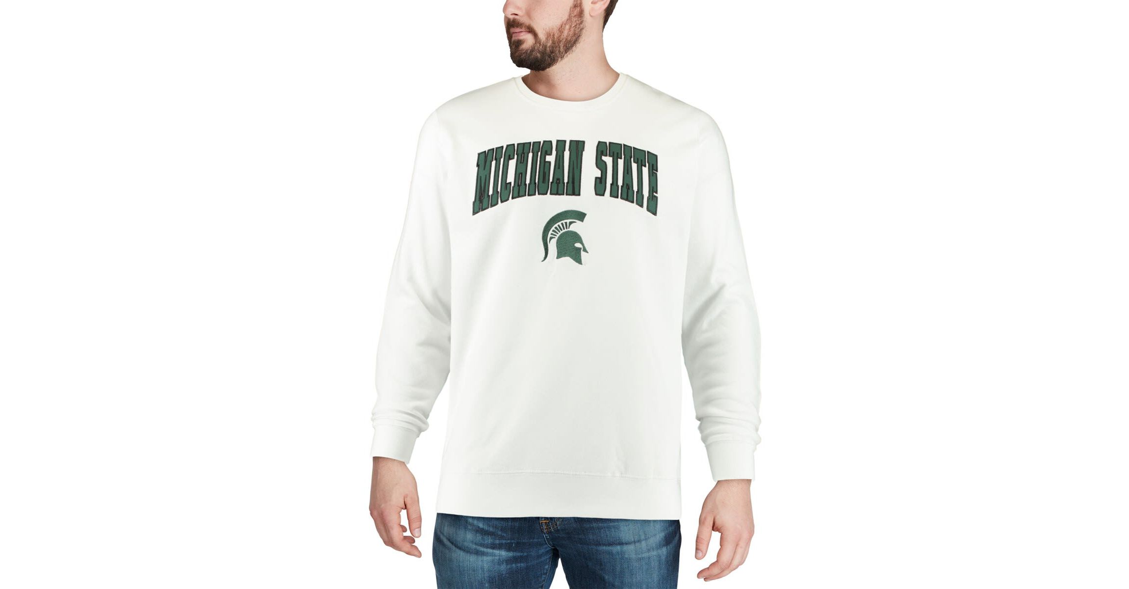 NCAA Michigan State Spartans Arch & Logo Crew Neck Sweatshirt