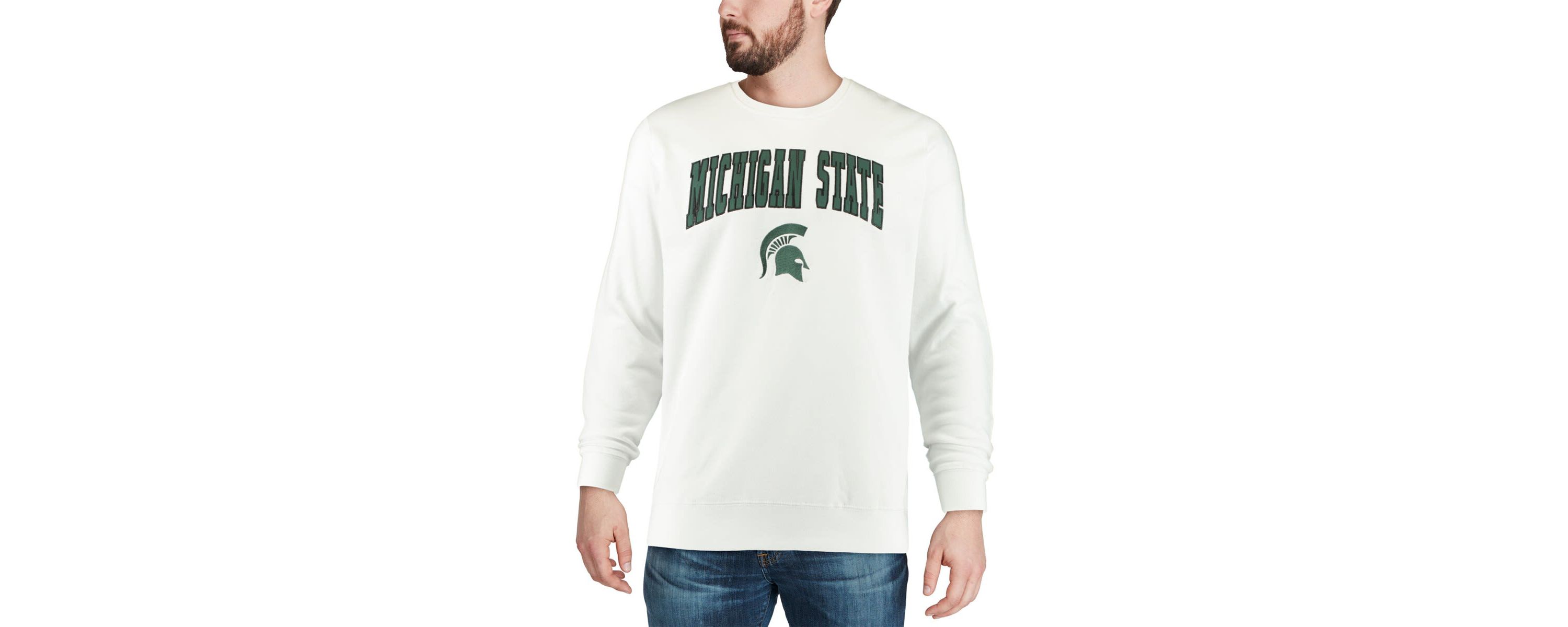 NCAA Michigan State Spartans Arch & Logo Crew Neck Sweatshirt