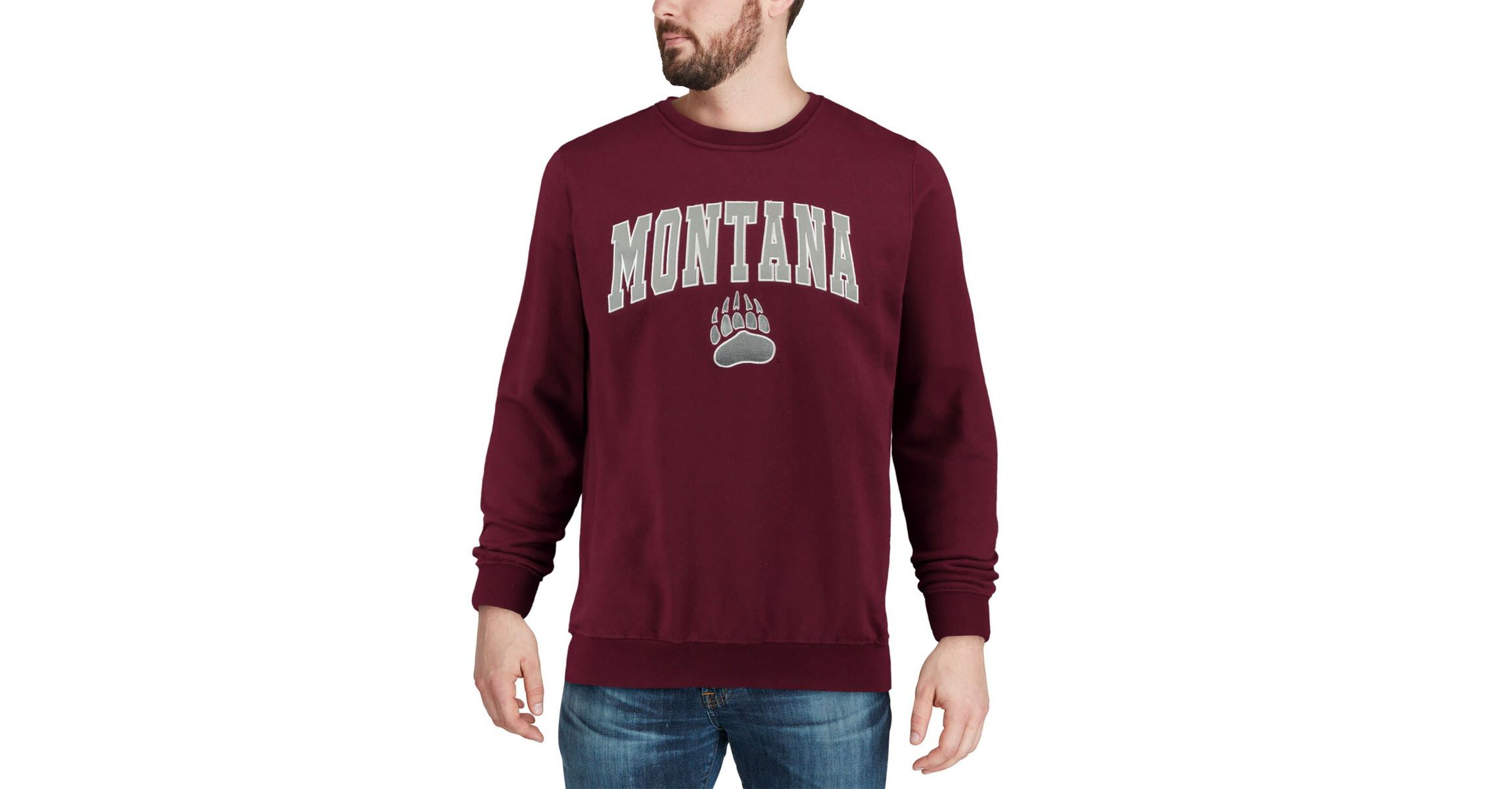 NCAA Montana Grizzlies Arch & Logo Crew Neck Sweatshirt