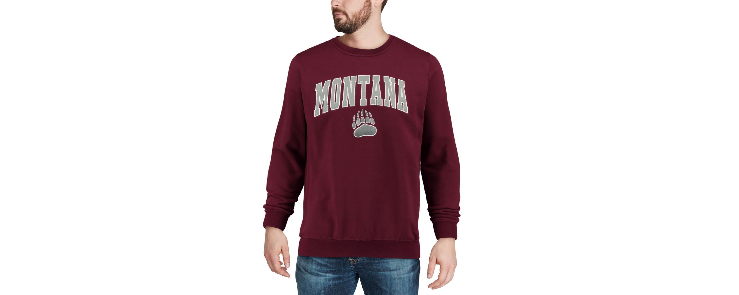 NCAA Montana Grizzlies Arch & Logo Crew Neck Sweatshirt