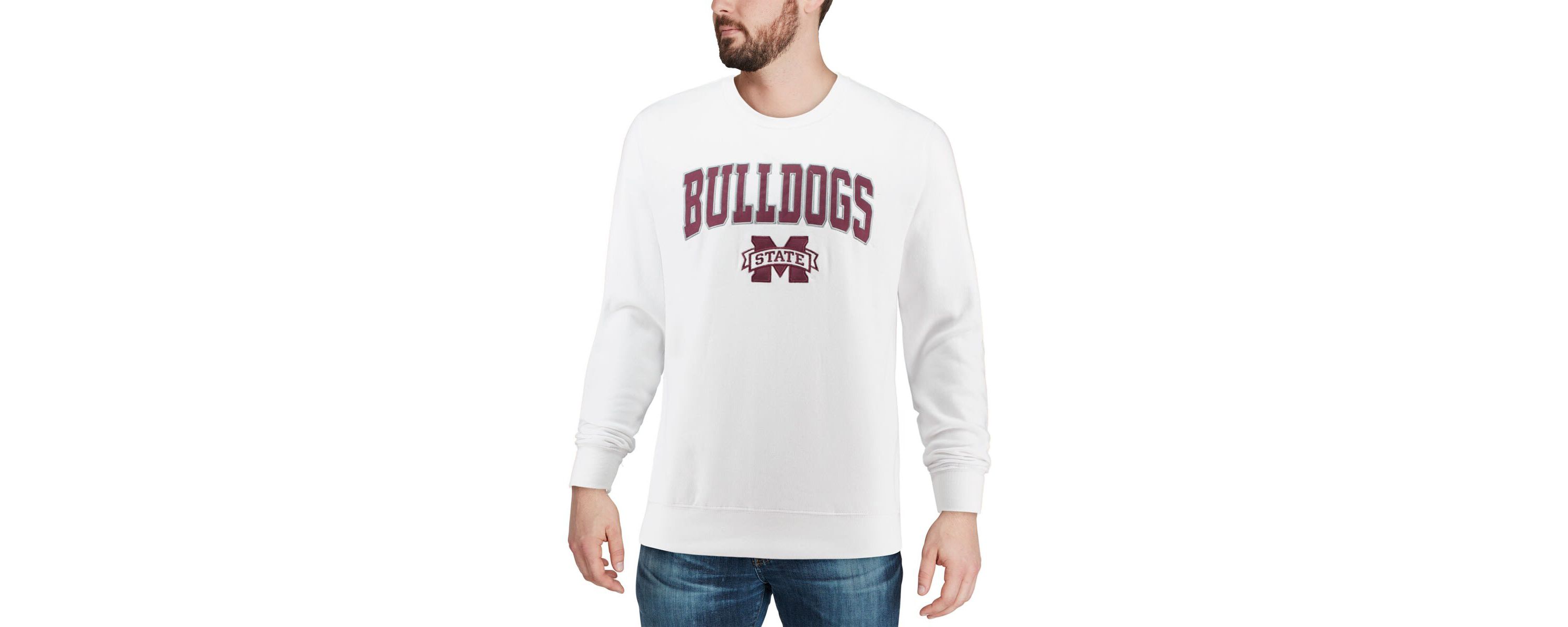 NCAA Mississippi State Bulldogs Arch & Logo Crew Neck Sweatshirt