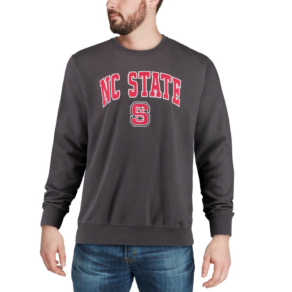 NCAA NC State Wolfpack Arch & Logo Crew Neck Sweatshirt