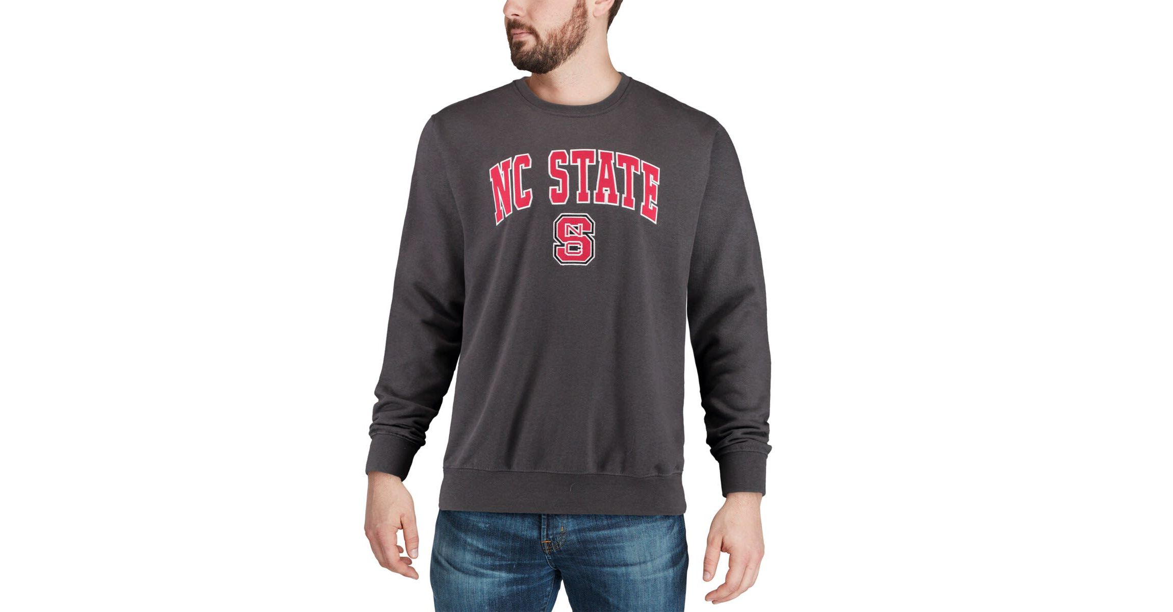 NCAA NC State Wolfpack Arch & Logo Crew Neck Sweatshirt