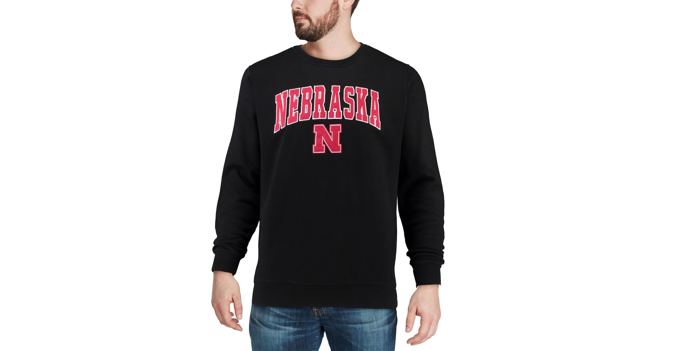 NCAA Nebraska Huskers Arch & Logo Crew Neck Sweatshirt
