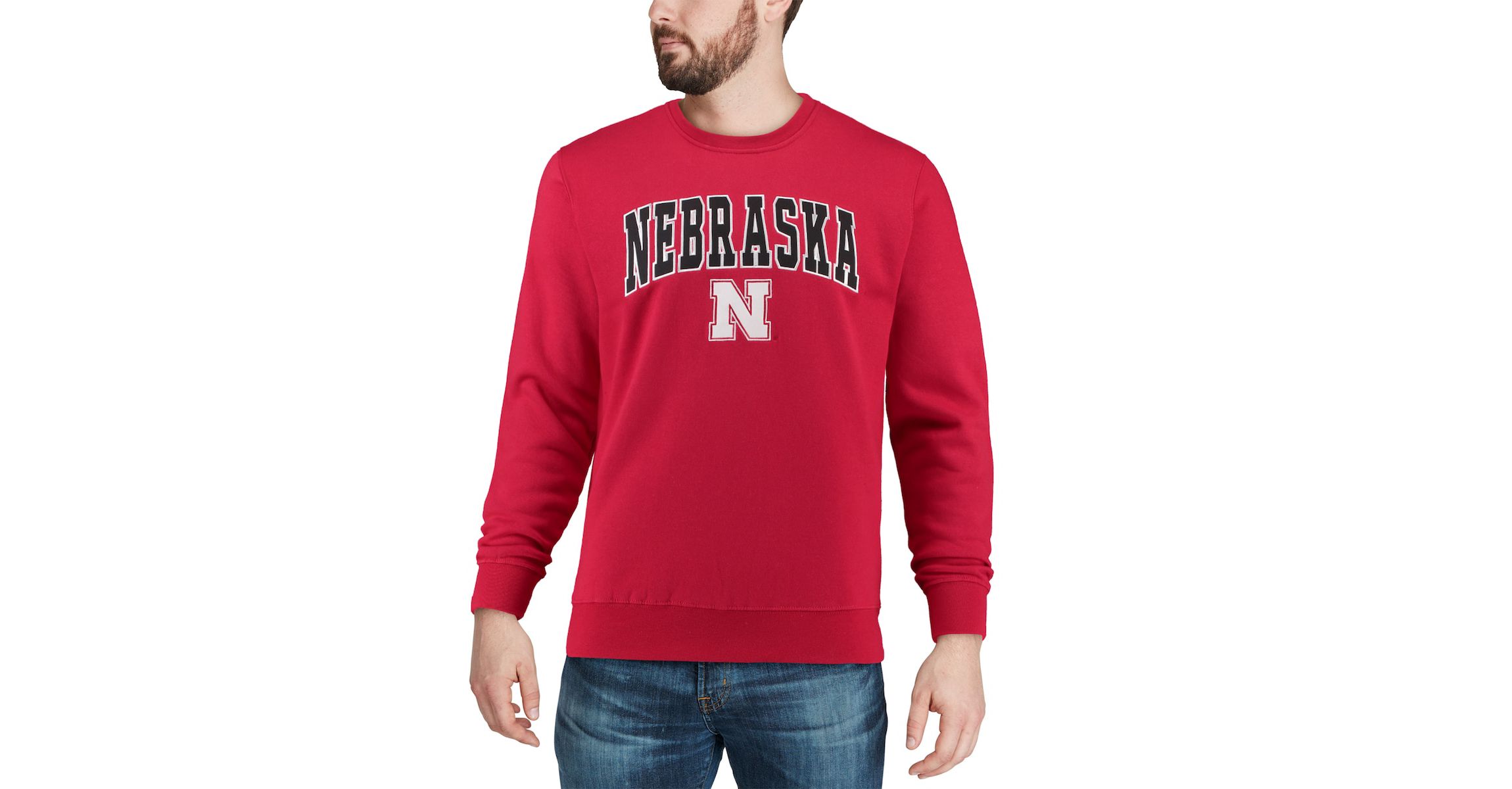 NCAA Nebraska Huskers Arch & Logo Crew Neck Sweatshirt