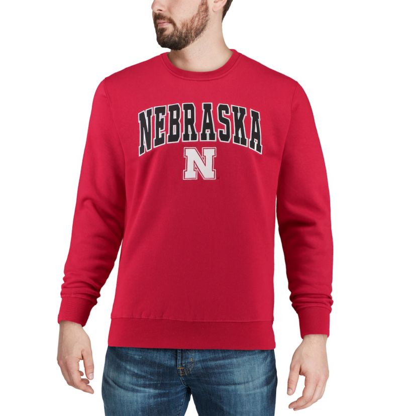 NCAA Nebraska Huskers Arch & Logo Crew Neck Sweatshirt