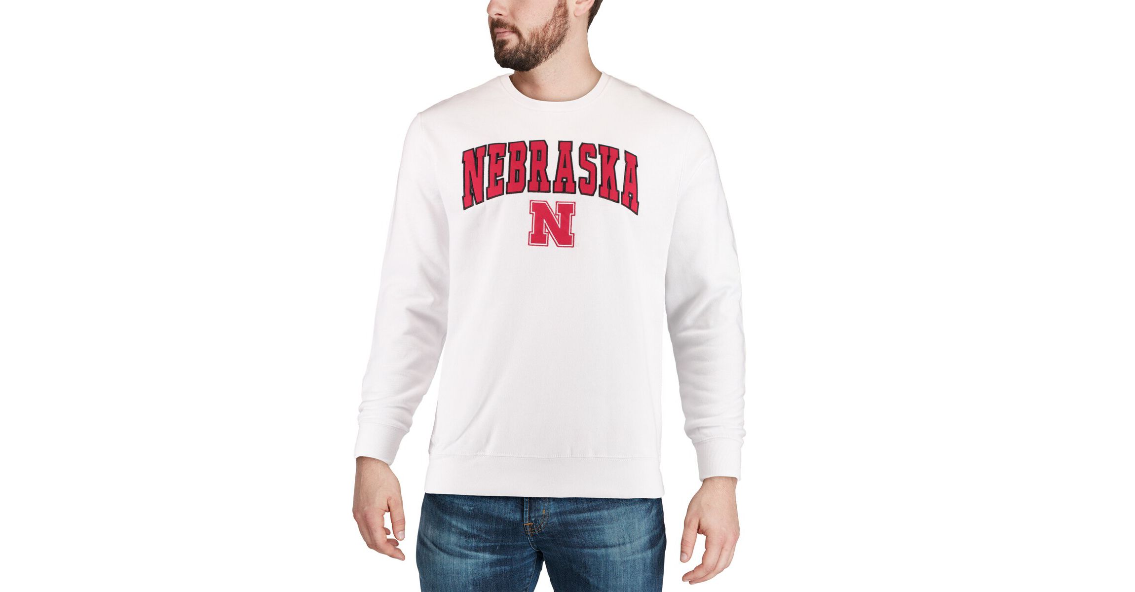 NCAA Nebraska Huskers Arch & Logo Crew Neck Sweatshirt