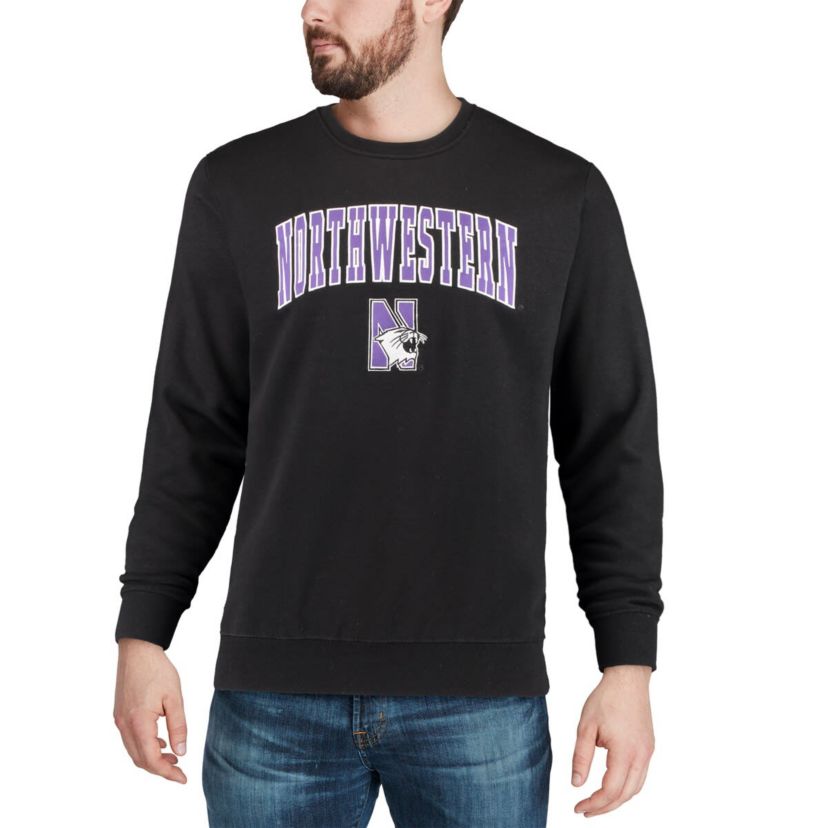 NCAA Northwestern Wildcats Arch & Logo Crew Neck Sweatshirt