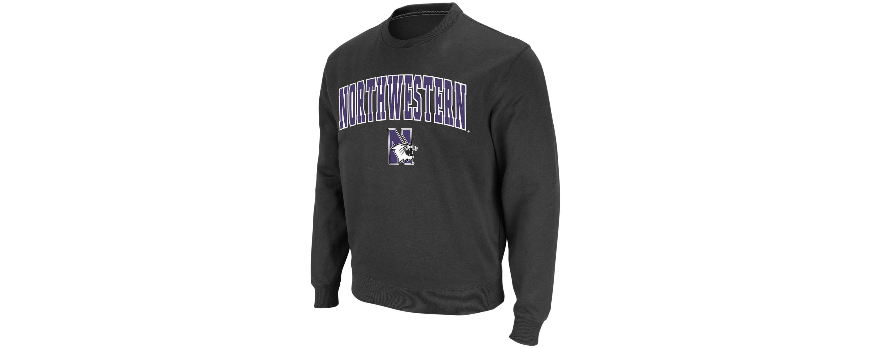 NCAA Northwestern Wildcats Arch & Logo Crew Neck Sweatshirt