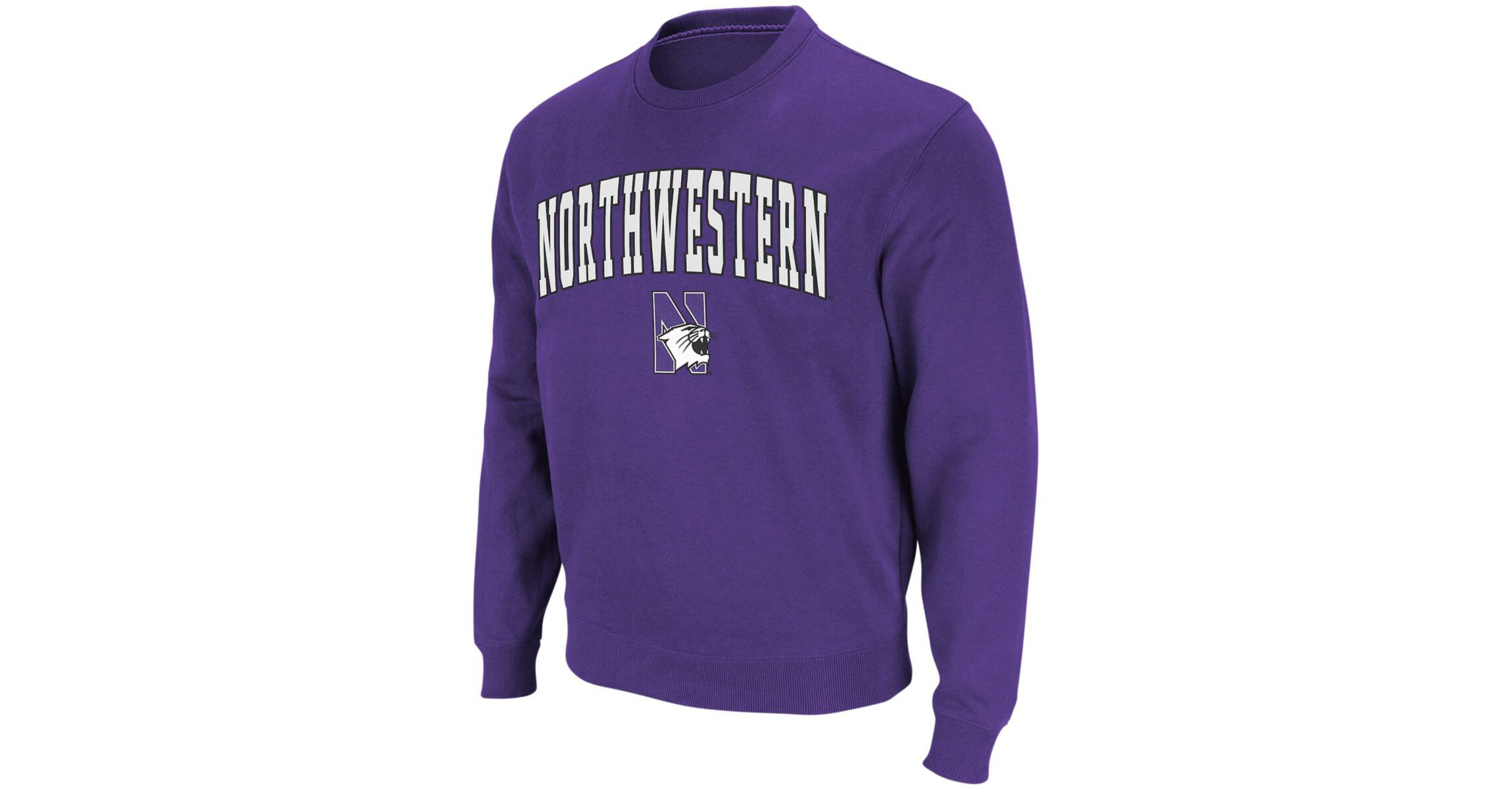 NCAA Northwestern Wildcats Arch & Logo Crew Neck Sweatshirt